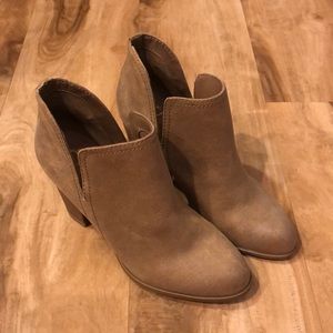Tan Booties with slit detail